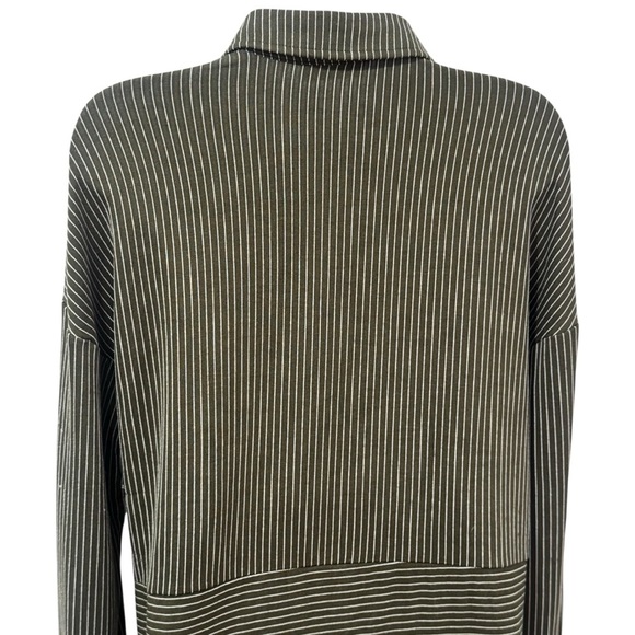 NEW Paper Crane Striped High Low Blouse Jersey Knit Button up Comfy Fall S - Picture 8 of 13